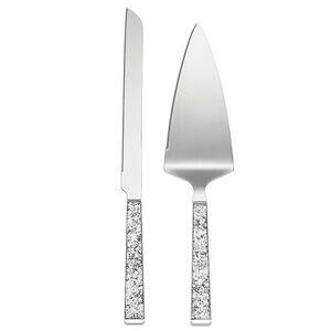 Simply Sparkling Silver Wedding Cake Knife & Server Set by Kate Spade